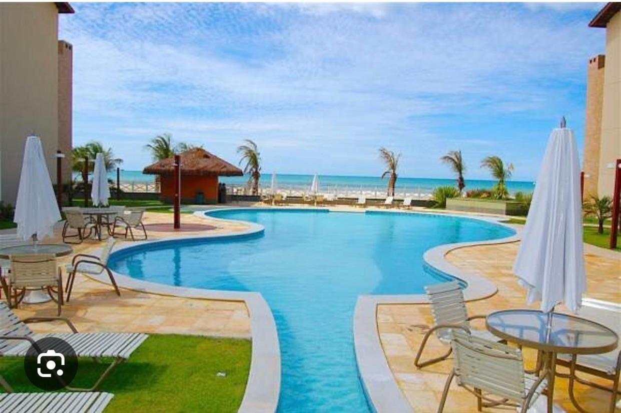 Apartamento Vista Total Do Mar Uma Cobertura A 400M Do Beach Park No Porto Das Dunas Aquiraz Condominio Terramaris Piscina Ampla Parque Infantil Sauna Estacionamento Privado Buitenkant foto
